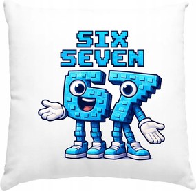 Brainrot Six Seven párna 67 Ajándék Fehér