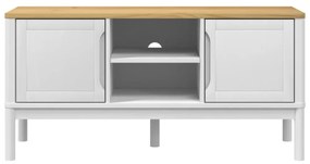FLORO fehér tömör fenyőfa TV-szekrény 114 x 43 x 55 cm