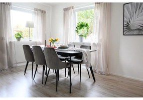 Bővíthető étkezőasztal kőrisfa dekoros asztallappal 90x190 cm Yumi – Rowico