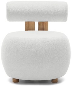 Fehér design fotel HANNA, tölgy