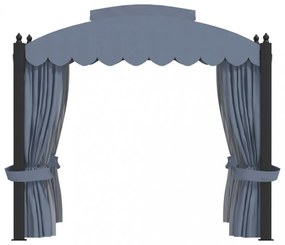 antracitszürke acélpavilon függönyökkel 3 x 4 m