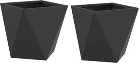 vidaXL Növénytartó 2 pcs Fekete 30 x 30 x 30 cm Acél