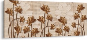 Absztrakció virágok képe - barna (120x50 cm)
