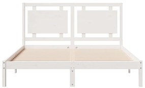 fehér tömör fa extra hosszú ágykeret matrac nélkül 140 x 210 cm