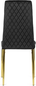 Elegáns Bársony Étkezőszék Fekete/Arany Színben. GAVI