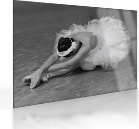 Üveg kép - Balerina, fekete-fehér (70x50 cm)
