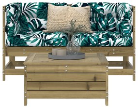 vidaXL 3 részes impregnált fenyőfa kerti kanapészett