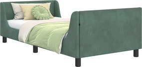 vidaXL Gyerekágy kerettel fejtámlával Tengeri Zöld 80 x 200 cm Bársony