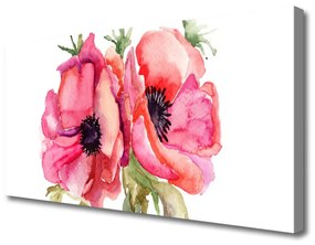 Vászonkép falra akvarell virágok 120x60 cm
