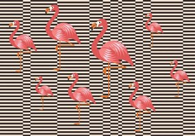 Flamingók poszter, fotótapéta, Vlies (104 x 70,5 cm)