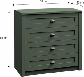 Komód, zöld, PROVANCE K4