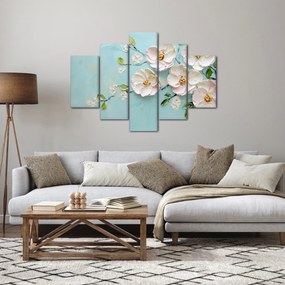 Kép - Virágok kék háttéren (150x105 cm)