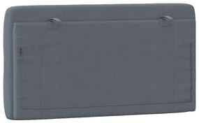 sötétszürke bársony fejtámla párna 100 cm