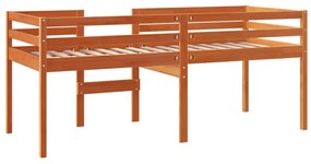 viaszbarna tömör fenyőfa magasított ágy 80x200 cm