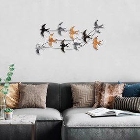 Flock fém fali dekoráció, 45×104 cm – TR891TNL3283