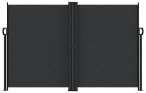 fekete behúzható oldalsó napellenző 160 x 1200 cm
