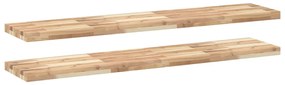 2 db kezeletlen tömör akácfa függőpolc 160 x 30 x 4 cm