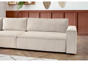 Krémszínű kordbársony sarokkanapé (bal oldali) Nihad modular – Bobochic Paris