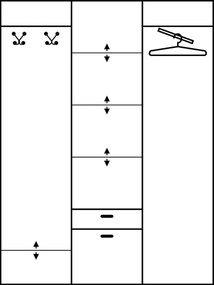 Gardróbszekrény Aleksander 4 (tükörrel). 746530