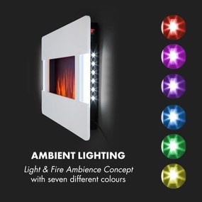Belfort Light & Fire, elektromos kandalló, 1000/2000 W, távirányító, fehér