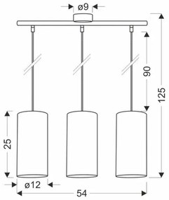 Csillár zsinóron FLERI 3xE27/60W/230V rattan