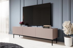 Nicole 200 cm-es TV-szekrény - antik rózsaszín / fekete lábak