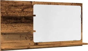 vidaXL antik fa színű szerelt fa tükrös fürdőszobaszekrény 90x11x45 cm