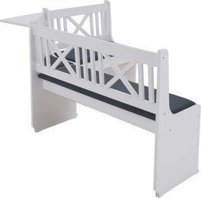 Sarokpad, fa, fehér/sötétszürke, ELODIE X1