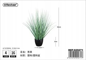 Műfű cserépben 50 cm természetes akcentus a belső térben