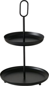 Patera Sütemény Fém Fekete 34 X 20 CM Desszertek Tálalásához