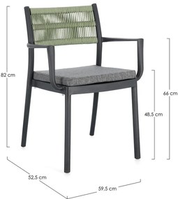 Szürke műanyag kerti szék szett 4 db-os Alvin – Bizzotto