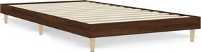 vidaXL barna tölgy színű szerelt fa ágykeret matrac nélkül 100x200 cm