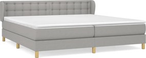 vidaXL világosszürke szövet rugós ágy matraccal 200 x 200 cm