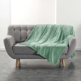 Világoszöld mikroflanel takaró 180x220 cm Flanou – douceur d'intérieur