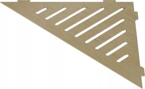 Sarok Polc Tusolóhoz, Fugába Illeszthető, Háromszög Alakú, Arany Színű, Szálcsiszolt Rozsdamentes Acél