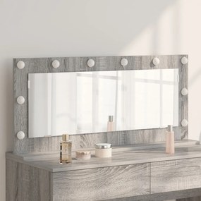 Sminktükör LED Fényekkel Szürke Sonoma 100x45x18 cm