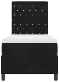 Boxspring Ágy Matrac és LED Fekete 80x200 cm Bársonyos