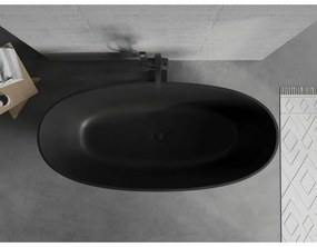 Mexen Bari, szabadon álló konglomerátum kád 165 x 75 cm, fekete matt, 57221657570