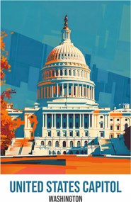 Poszter 56,6x86,4 cm, Egyesült Államok Capitoliuma, Washington