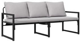 Kerti pad Fekete 180 x 72.5 x 71 cm Acél