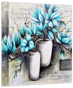 Kék virágok a vázában (30x30 cm)
