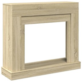 sonoma tölgy színű szerelt fa kandallóburkolat 100x30x87,5 cm