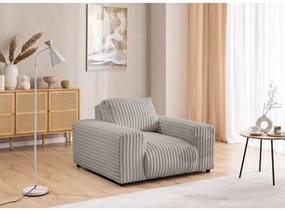 Világosszürke kordbársony fotel Justin – Ropez