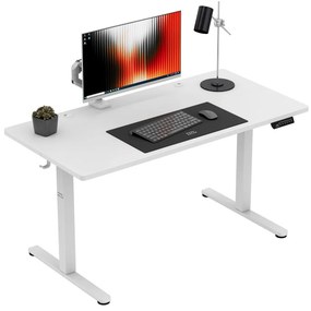 Állítható magasságú elektromos íróasztal 140 x 70 cm fehér