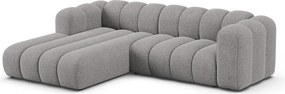 Szürke zsenília sarokkanapé (bal oldali-heverő résszel) Lupine – Micadoni