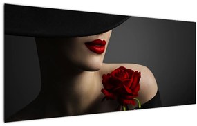 Kép - Nő egy rózsával (120x50 cm)