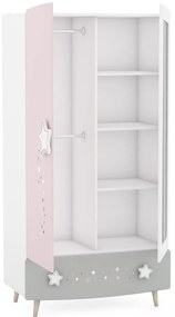 Elmo 2 ajtós szekrény tükörrel Pink N