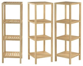 Natúr színű diófa fürdőszobai polcos állvány 36x112 cm Norway – Wenko