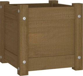 vidaXL mézbarna tömör fenyőfa kerti virágtartó 31 x 31 x 31 cm