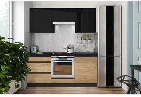 Konyhabútor MARINA 180 cm Craft tölgy/fényes fekete